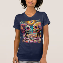 Camiseta Sugar Skulls in Love Chalk Pastel Personalized