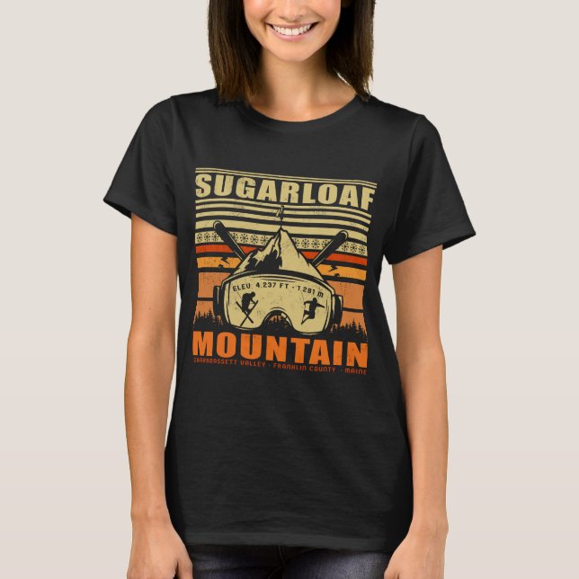 Camiseta Sugarloaf Maine Mountain Vintage Skvenir (Anverso)
