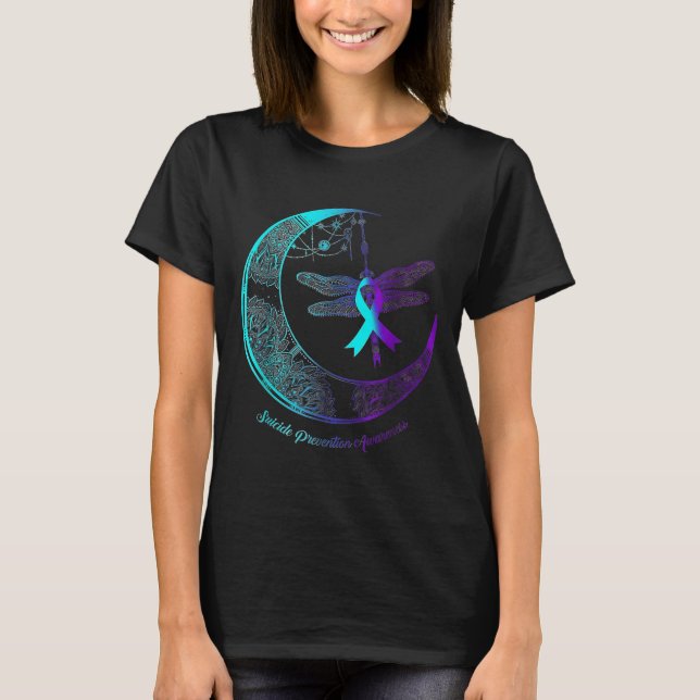 Camiseta Suicide Awareness Shirt Dragonfly Moon Suicide Pre (Anverso)