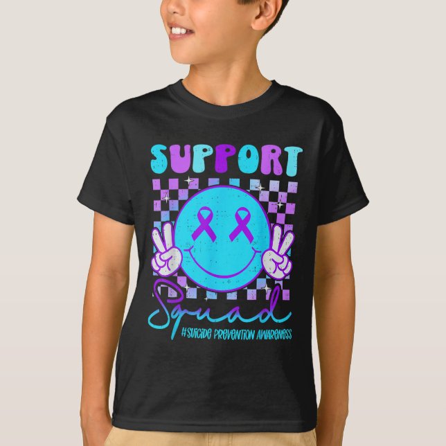 Camiseta Suicide Awareness Teal &amp; Purple Ribbon Suprt G (Anverso)