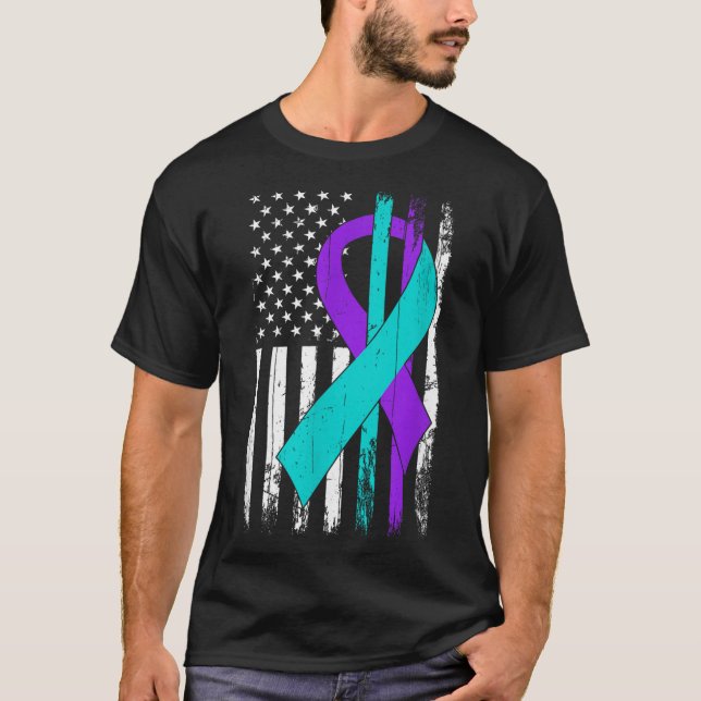 Camiseta Suicide Prevention Awareness American Flag  (Anverso)