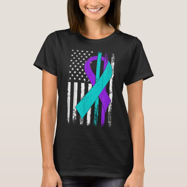 Camiseta Suicide Prevention Awareness American Flag  (Anverso)
