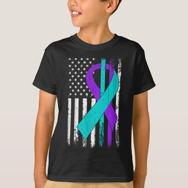 Camiseta Suicide Prevention Awareness American Flag  (Anverso)