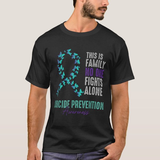 Camiseta Suicide Prevention Awareness Butterfly Teal Purple (Anverso)