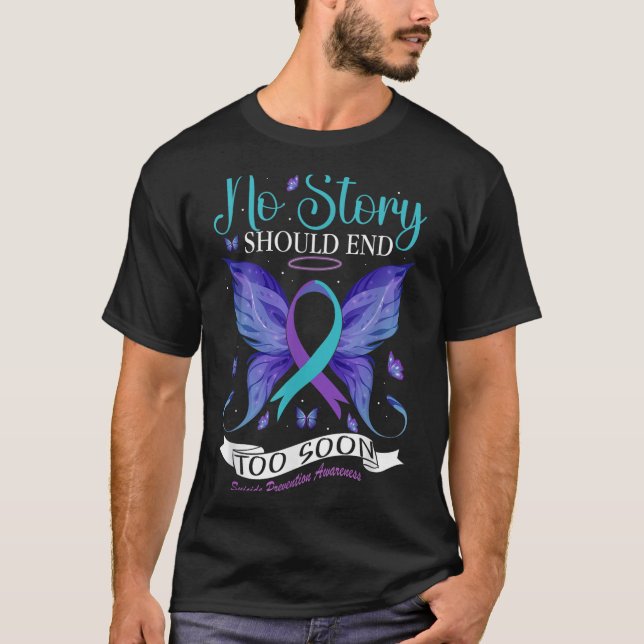 Camiseta Suicide Prevention Awareness - No Story Should End (Anverso)
