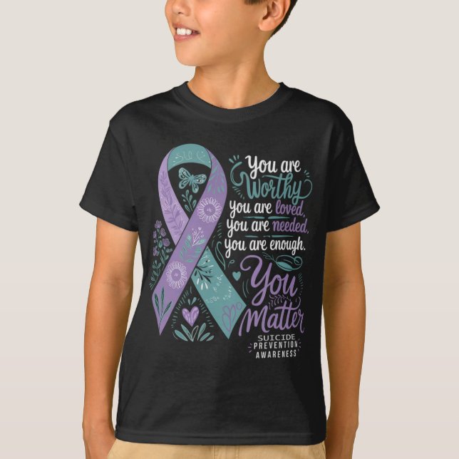 Camiseta Suicide Prevention Awareness Sitive Suprt You  (Anverso)