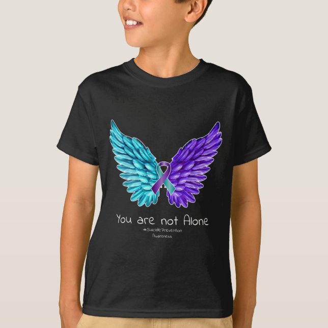 Camiseta Suicide Prevention Shirt Wings And Ribbon Suicide  (Anverso)