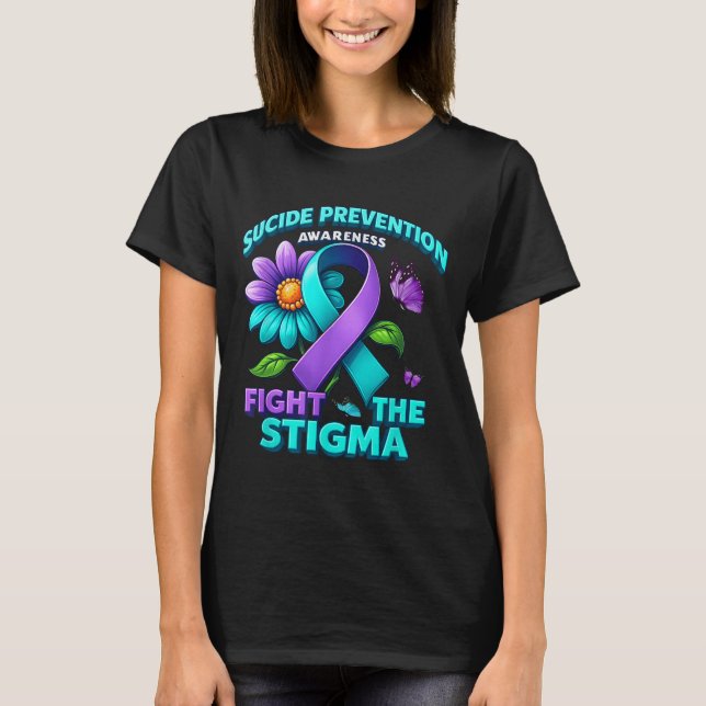 Camiseta Suicide Prevention Suprt Fight Stigma Suicide Awar (Anverso)