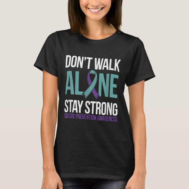 Camiseta Suicide Prevention Teal Purple Ribbon Suprt  (Anverso)