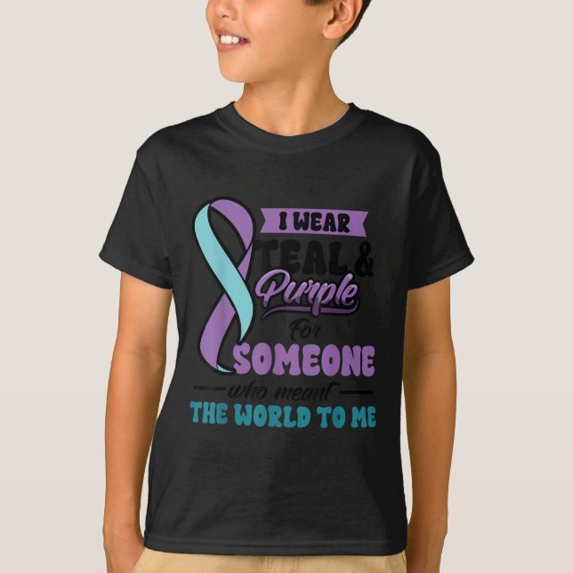 Camiseta Suicide Prevention Wear Teal Purple Someone Meant  (Anverso)