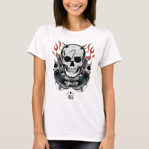 Camiseta Suicide Squad Diablo Skull & Flames Tattoo Art