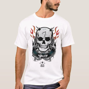 Camiseta Suicide Squad   Diablo Skull & Flames Tattoo Art