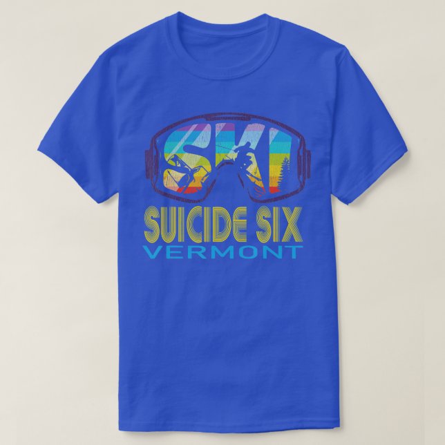Camiseta Suicidio Esquiar Seis Vacaciones Vermont (Diseño del anverso)