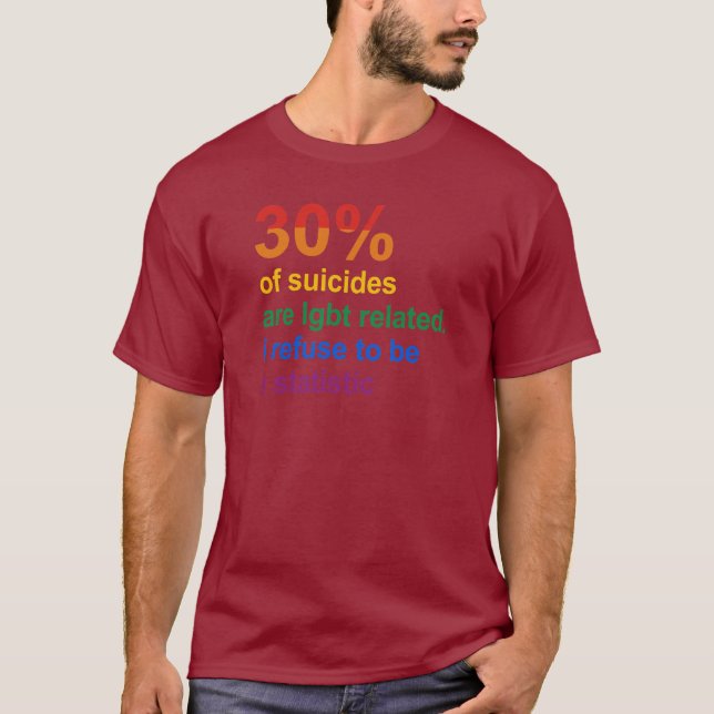 Camiseta Suicidio gay - me niego a ser una estadística (Anverso)