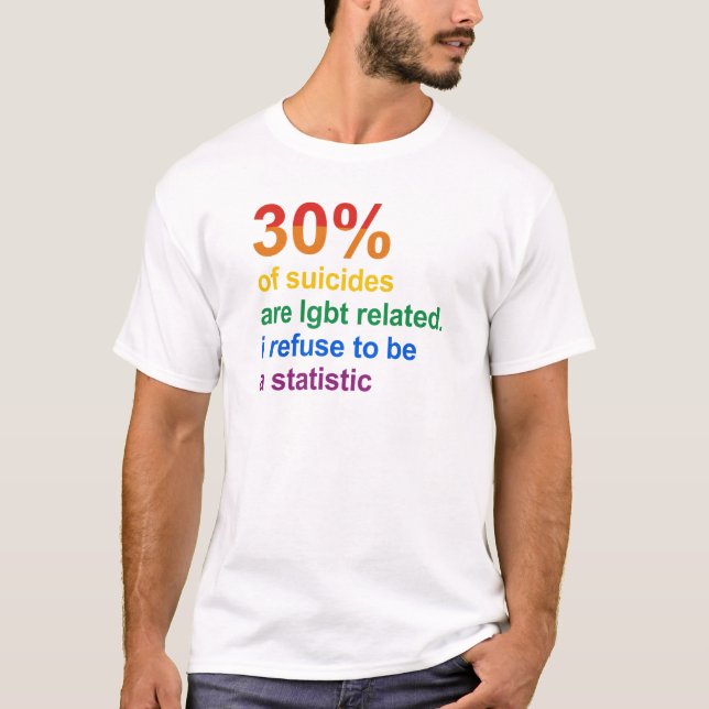 Camiseta Suicidio gay - me niego a ser una estadística (Anverso)