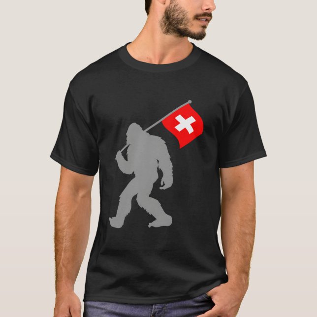 Camiseta Suisse Or Swiss Flag On Switzerland Flag (Anverso)