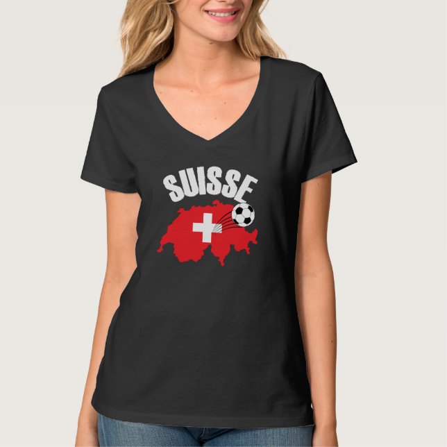 Camiseta Suisse Suiza Map Soccer (Anverso)