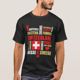 Camiseta Suiza Alpes Vacas Fondue Queso Esquí Suizo L