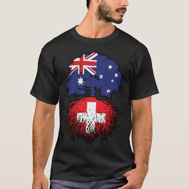 Camiseta Suiza Australia Australia Australia Raíces de árbo (Anverso)