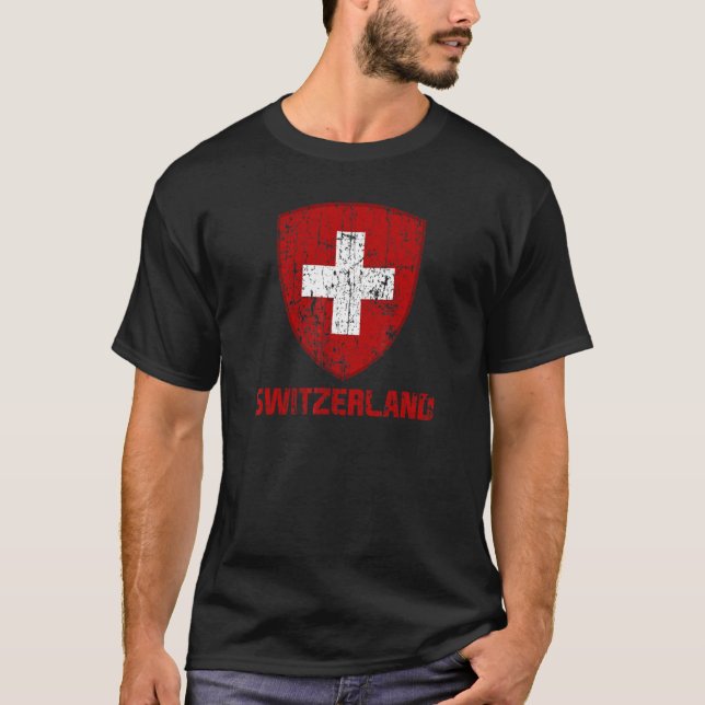 Camiseta Suiza Bandera Orgullo Suizo País Internacional (Anverso)