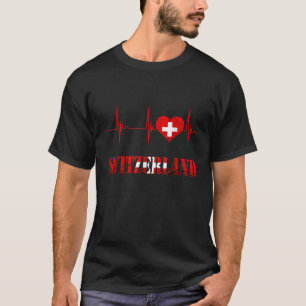 Camiseta Suiza Bandera Suiza Heartbeat EKG Pulse S