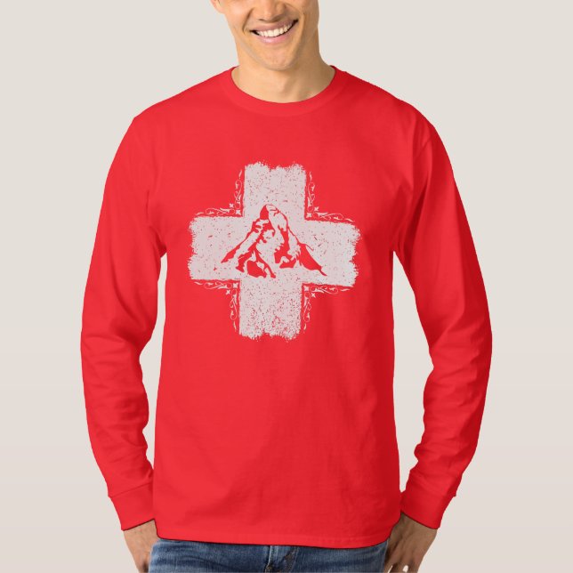 Camiseta Suiza - Camiseta con bandera suiza (Anverso)