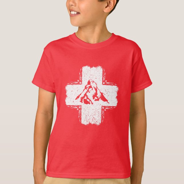 Camiseta Suiza - Camiseta con bandera suiza (Anverso)