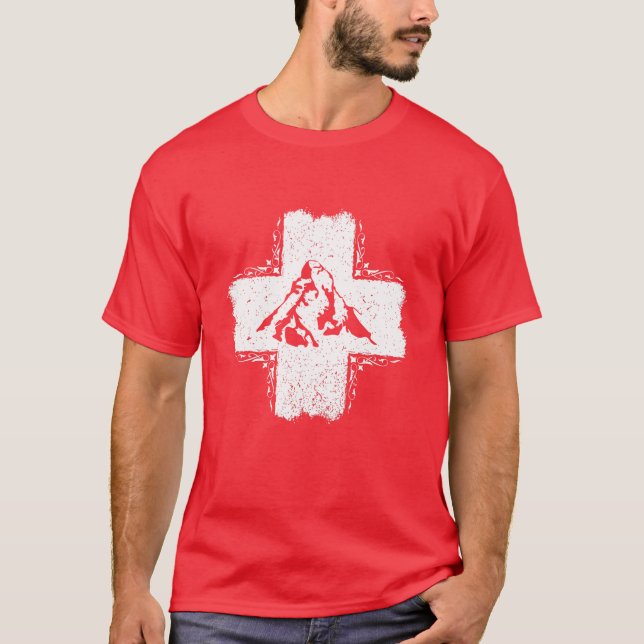 Camiseta Suiza - Camiseta con bandera suiza (Anverso)