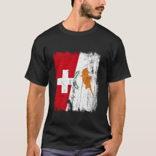 Camiseta Suiza Chipre Media Bandera Herencia Suiza Chipriot