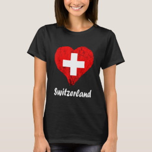 Camiseta Suiza Corazón Orgullo Suizo Bandera de Suiza Sui