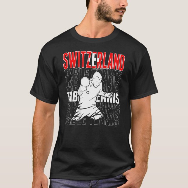 Camiseta Suiza Mesa Tenis Apoyo al Ping Pong Suizo (Anverso)