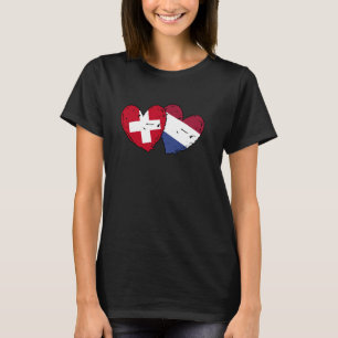 Camiseta Suiza Países Bajos Corazones Bandera Suizo Holandé