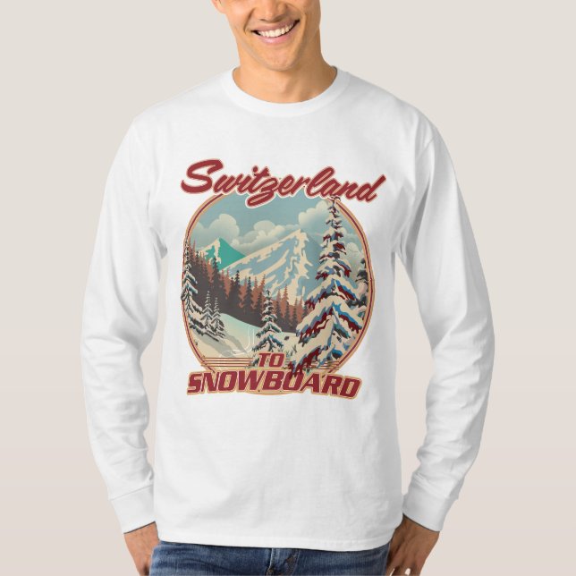Camiseta Suiza para hacer snowboard (Anverso)