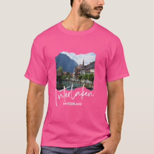 Camiseta Suiza Retro Interlaken Recuerdo  Interlaken 