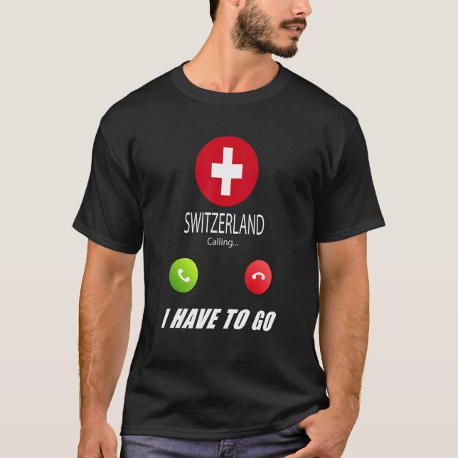 Camiseta Suiza, un recuerdo con bandera suiza (Anverso)