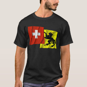 Camiseta Suiza y banderas que agitan de Schaffhausen