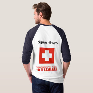 Camiseta Suiza y la bandera suiza personalizada