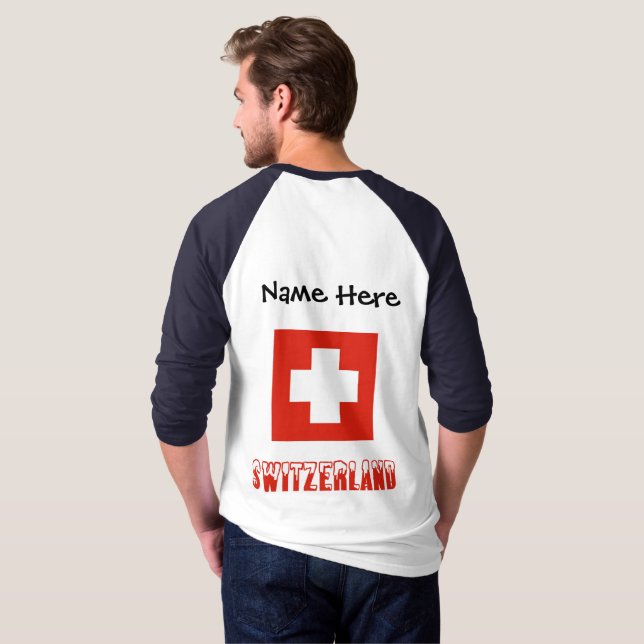Camiseta Suiza y la bandera suiza personalizada (Reverso completo)