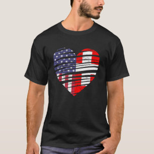 Camiseta Suizo americano de corazón cultivado EE.UU. Patrio