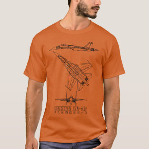 Camiseta Sukhoi Su35 Avión ruso de combate contra aviones d