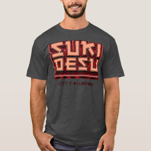 Camiseta Suki Desu Me Gusta El Patrón De Ondas Japonesas