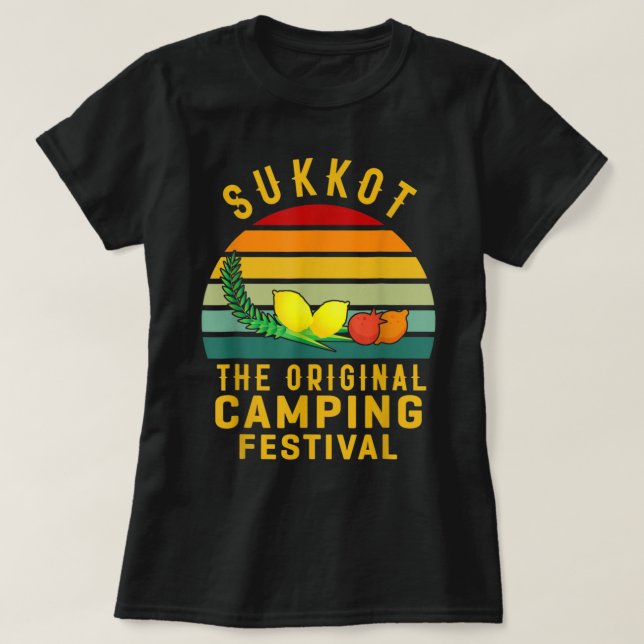 Camiseta Sukkot El Festival Original De Camping Sukkah Lula (Diseño del anverso)