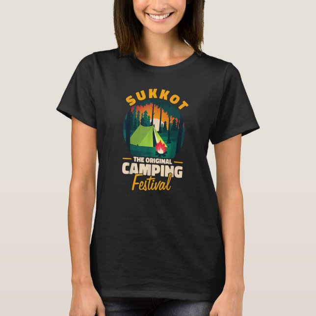 Camiseta Sukkot El Festival Original De Camping Sukkah Lula (Anverso)