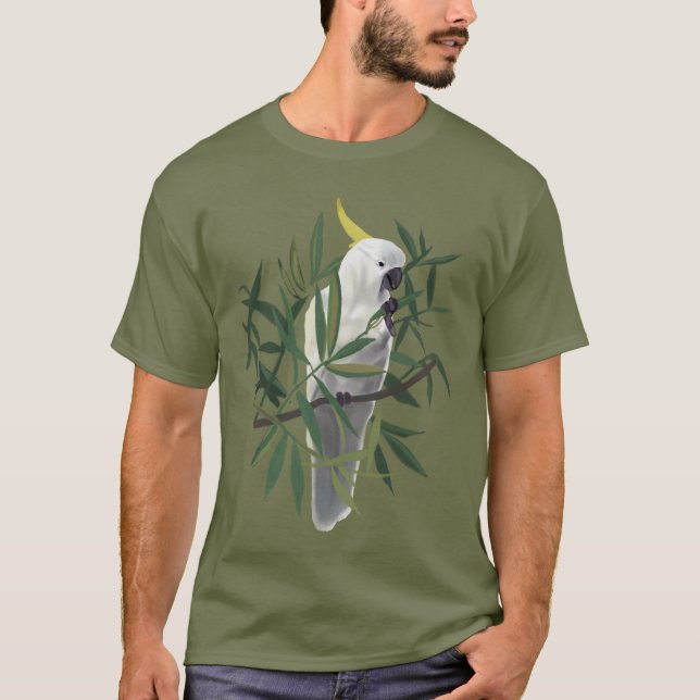 Camiseta Sulphur-Crested Cockatoo in Tree Illustration (Anverso)