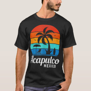 Camiseta Suma de atardecer de árbol de palmas de Acapulco B