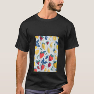 Camiseta Sumario de frutas del patrón de fresa de limón ama