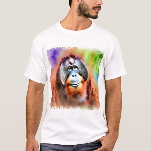 Camiseta Sumatran Orangutan 070724AREF107 - Watercolor (Anverso)