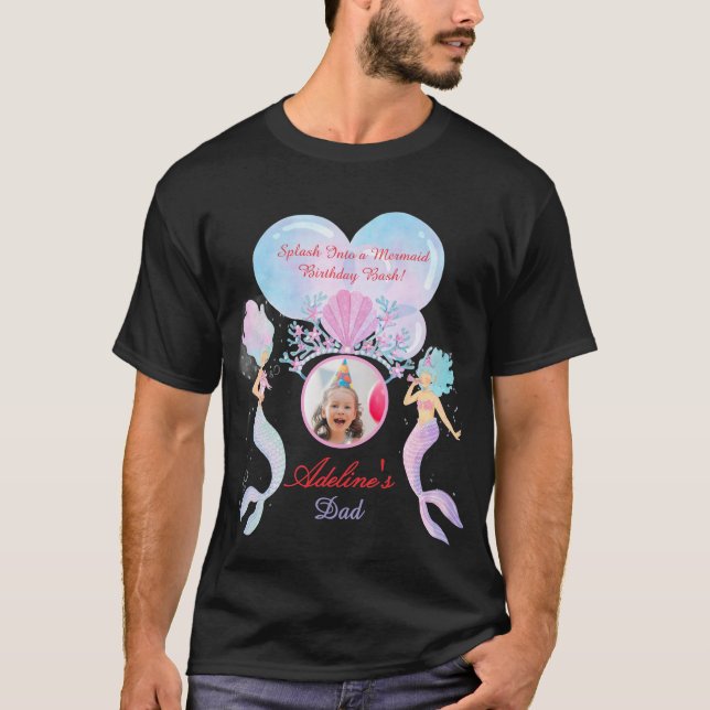 Camiseta ¡Sumérgete en una Fiesta de Cumpleaños de Sirena! (Anverso)