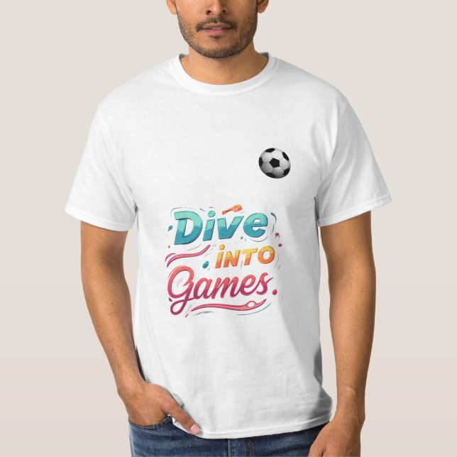 Camiseta Sumergirse en juegos. (Anverso)