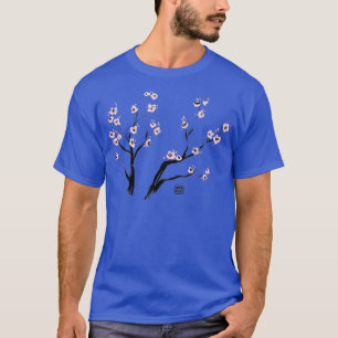 Camiseta Sumi E Cherry Florece Arte Japonés Sakura Kawaii